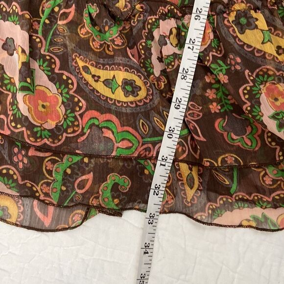 Vintage American Rag Paisley Off The Shoulder Mini Belted Dress size XS - Picture 11 of 11